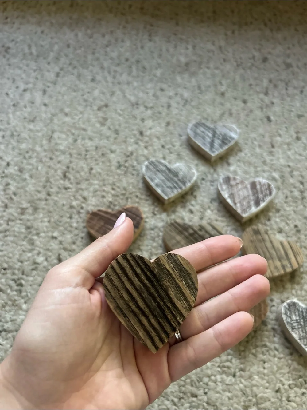 Rustic Wood Heart Wall Decor - Natural Brown and White